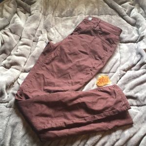 Burgundy skinny jeans